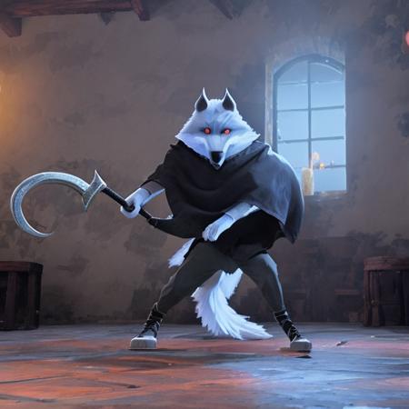 00036-3986566360-3123-wolf, anthropomorphic, character, stands in the middle of the room, scythe in the paw, close up.png